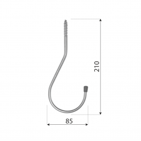 Einfache Haken, Gerätehaken, Garagen haken HWO 210x85 Velano - 2