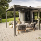 Garten Pergola Pavillon Terrassendach mit aufklappbarem Dach - Kea I 3x3m GRINDI IN THE GARDEN - 1
