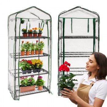 Foliengewächshaus Treibhaus Pflanzenhaus mit Regal - 70x50x158 GRINDI IN THE GARDEN - 1