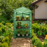 Foliengewächshaus Treibhaus Pflanzenhaus - 70x50x125 - mit 3 Gitterböden GRINDI IN THE GARDEN - 5