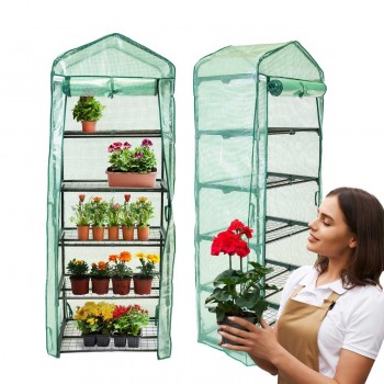 Foliengewächshaus Treibhaus Pflanzenhaus mit 5 Gitterböden - KALMIA II, 70x50x190 - 960152 GRINDI IN THE GARDEN - 1