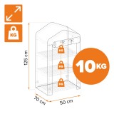 Foliengewächshaus Treibhaus Pflanzenhaus - mit 3 Gitterböden 70x50x125 GRINDI IN THE GARDEN - 3