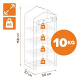 Foliengewächshaus Treibhaus Pflanzenhaus - mit 4 Gitterböden 70x50x158 GRINDI IN THE GARDEN - 3