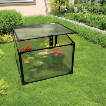 Frühbeet Treibhaus Mini Gewächshaus aus Polycarbonat - 60x51x51 - Magnolia I, schwarz GRINDI - 8