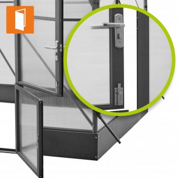 Gewächshaus Gartenhaus Treibhaus Alu Polycarbonat - Lilium I, antracit - 1,9x2,4m GRINDI - 7