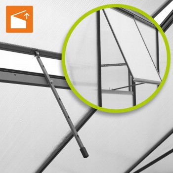 Gewächshaus Gartenhaus Treibhaus Alu Polycarbonat - Lilium I, antracit - 1,9x2,4m GRINDI - 8