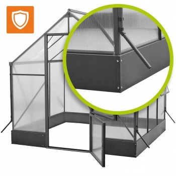 Gewächshaus Gartenhaus Treibhaus Alu Polycarbonat - Lilium I, antracit - 1,9x2,4m GRINDI - 5