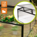 Frühbeet Treibhaus Mini Gewächshaus aus Polycarbonat - 100x100x48 - Magnolia IV, schwarz GRINDI - 7