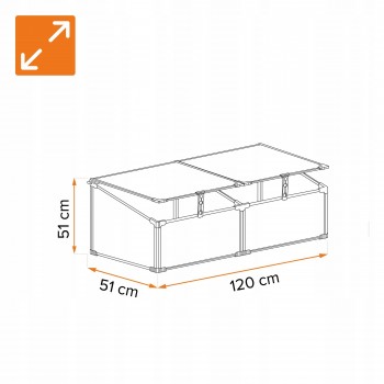 Gewächshaus aus Polycarbonat - 120x51x51 - Doppel GRINDI IN THE GARDEN - 2