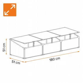 Gewächshaus aus Polycarbonat - 120x51x51 - dreifach GRINDI IN THE GARDEN - 2