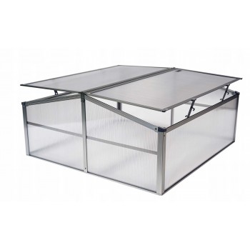 Gewächshaus aus Polycarbonat - 100x100x48 - beidseitig GRINDI - 2