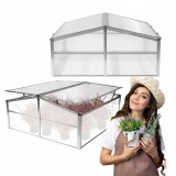 Gewächshaus aus Polycarbonat - 100x100x48 - beidseitig GRINDI - 1