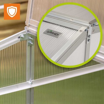 Gewächshaus aus Polycarbonat - 100x100x48 - beidseitig GRINDI - 5