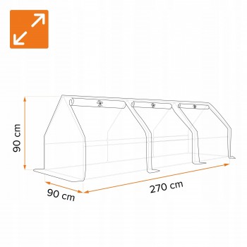 Mini Gewächshaus Folientunnel Treibhaus Gartentunnel - Clivia I - 270x90 GRINDI IN THE GARDEN - 2