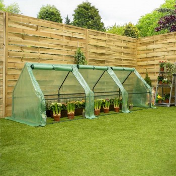 Mini Gewächshaus Folientunnel Treibhaus Gartentunnel - Clivia I - 270x90 GRINDI IN THE GARDEN - 4