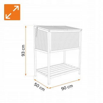 Frühbeet Treibhaus Gewächshaus mit Abdeckung aus Holz - Abelia - 90x50x93 GRINDI IN THE GARDEN - 2