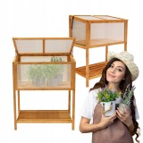 Frühbeet Treibhaus Gewächshaus mit Abdeckung aus Holz - Abelia - 90x50x93 GRINDI IN THE GARDEN - 1