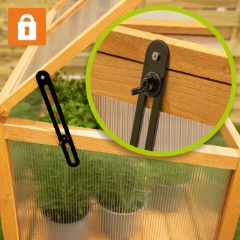 Frühbeet Treibhaus Gewächshaus mit Abdeckung aus Holz - Abelia - 90x50x93 GRINDI IN THE GARDEN - 8