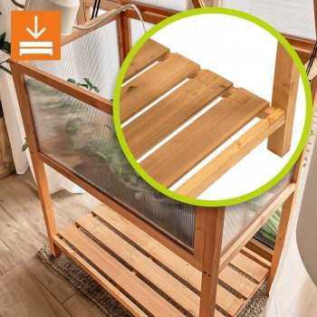 Frühbeet Treibhaus Gewächshaus mit Abdeckung aus Holz - Abelia - 90x50x93 GRINDI IN THE GARDEN - 9