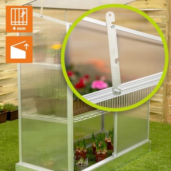 Polycarbonat-Gartengewächshaus - 130x58x140 - Wandmontage GRINDI IN THE GARDEN - 6