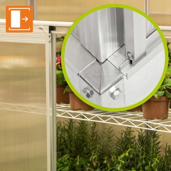 Polycarbonat-Gartengewächshaus - 130x58x140 - Wandmontage GRINDI IN THE GARDEN - 7