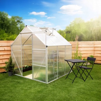 Gewächshaus Gartenhaus Treibhaus Alu - Viola I - 190x190x195 GRINDI IN THE GARDEN - 4