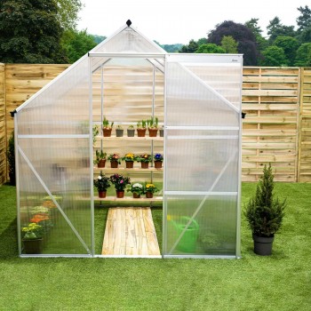 Gewächshaus Gartenhaus Treibhaus Alu - Viola I - 190x190x195 GRINDI IN THE GARDEN - 10