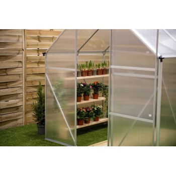 Gewächshaus Gartenhaus Treibhaus Alu - Viola I - 190x190x195 GRINDI IN THE GARDEN - 11