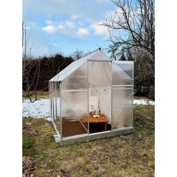 Gewächshaus Gartenhaus Treibhaus Alu - Viola II - 250x190x195 GRINDI IN THE GARDEN - 3