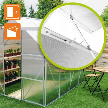 Gewächshaus Gartenhaus Treibhaus Alu - Viola II - 250x190x195 GRINDI IN THE GARDEN - 7