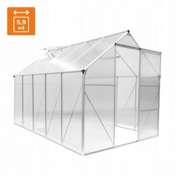 Gewächshaus Gartenhaus Treibhaus Alu - Viola III - 310x190x195 GRINDI IN THE GARDEN - 4