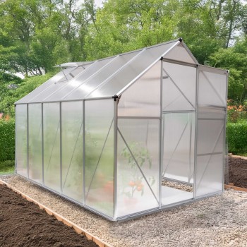 Gewächshaus Gartenhaus Treibhaus Alu - Viola III - 310x190x195 GRINDI IN THE GARDEN - 6