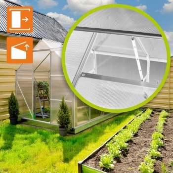 Gewächshaus Gartenhaus Treibhaus Alu - Viola III - 310x190x195 GRINDI IN THE GARDEN - 8