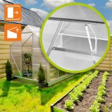 Gewächshaus Gartenhaus Treibhaus Alu - Viola III - 310x190x195 GRINDI IN THE GARDEN - 8