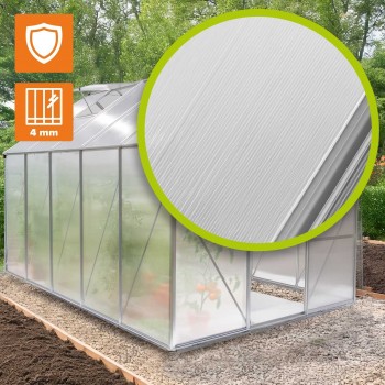 Gewächshaus Gartenhaus Treibhaus Alu - Viola III - 310x190x195 GRINDI IN THE GARDEN - 10