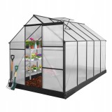 Gewächshaus Gartenhaus Treibhaus Polycarbonat - Viola IV, schwarz - 3x2m GRINDI - 1