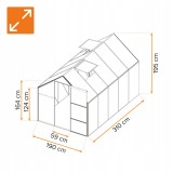 Gewächshaus Gartenhaus Treibhaus Polycarbonat - Viola IV, schwarz - 3x2m GRINDI - 3