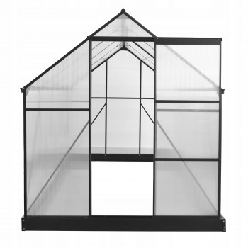 Gewächshaus Gartenhaus Treibhaus Polycarbonat - Viola IV, schwarz - 3x2m GRINDI - 9