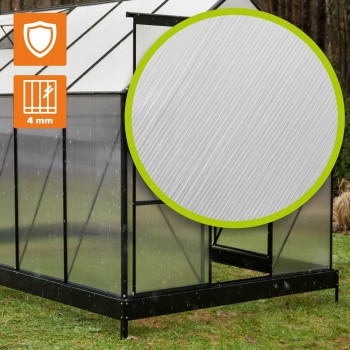 Gewächshaus Gartenhaus Treibhaus Polycarbonat - Viola IV, schwarz - 3x2m GRINDI - 10