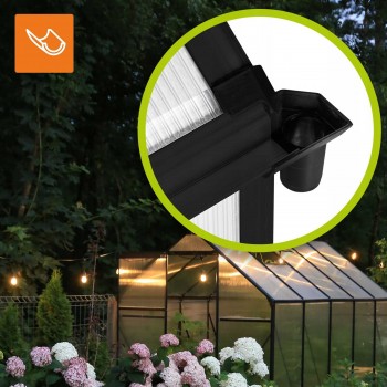 Gewächshaus Gartenhaus Treibhaus Polycarbonat - Viola IV, schwarz - 3x2m GRINDI - 12