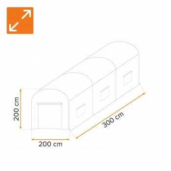 Folientunnel, Gartengewächshaus, Pflanzenhaus - OXALIS I - 3x2m, grün GRINDI - 7