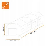 Folientunnel, Gartengewächshaus, Pflanzenhaus - OXALIS II - 4x2m, grün GRINDI - 4