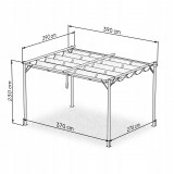 Garten Pergola Pavillon Terrassendach mit einstellbarem Stoffdach - Irda II 2,9x3,9m - Grau GRINDI IN THE GARDEN - 4 Garten Pergola Pavillon Terrassendach mit einstellbarem Stoffdach - Irda II 2,9x3,9m - Grau GRINDI IN THE GARDEN - 4