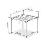 Garten Pergola Pavillon Terrassendach mit einstellbarem Stoffdach - Irda I 2,9x2,9m GRINDI IN THE GARDEN - 4