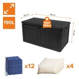 Gartenbox Kissenbox Auflagenbox - Morus 190 liter, schwarz GRINDI - 3