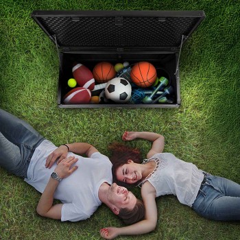 Gartenbox Kissenbox Auflagenbox - Morus 190 liter, dunkelgrau GRINDI IN THE GARDEN - 12