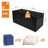 Gartenbox Kissenbox Auflagenbox - Cygnus 270 Liter, schwarz GRINDI - 3