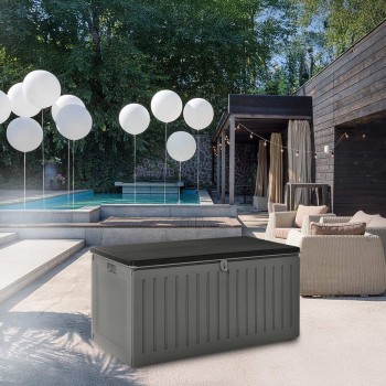 Gartenbox Kissenbox Auflagenbox - Cygnus 270 Liter, dunkelgrau GRINDI IN THE GARDEN - 8