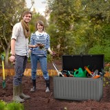 Gartenbox Kissenbox Auflagenbox - Cygnus 270 Liter, dunkelgrau GRINDI IN THE GARDEN - 10 Gartenbox Kissenbox Auflagenbox - Cygnus 270 Liter, dunkelgrau GRINDI IN THE GARDEN - 10