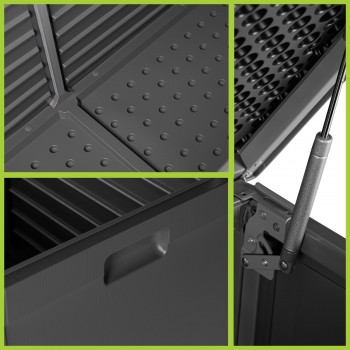 Gartenbox Kissenbox Auflagenbox - Larus 390 Liter - Dunkelgrau GRINDI IN THE GARDEN - 14